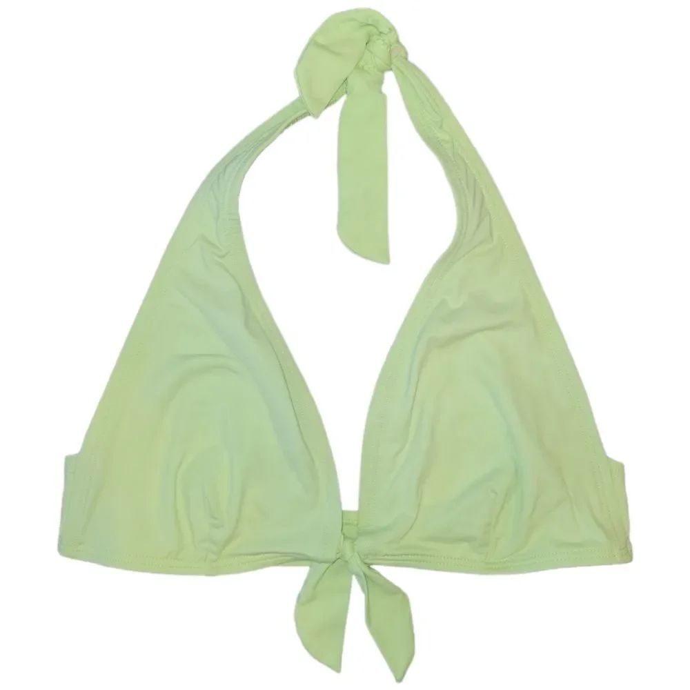 Vintage Lilly Pulitzer Green Yellow Limeade Adjustable Halter Bikini Top 6